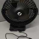 8-inch Clip on Fan - 12000mAh Portable Fan Battery Rechargeable with 3 Speeds and Strong Airflow, USB Fan Small Desk Fan Personal Quiet Fan for Office Stroller Bedroom and Camping.