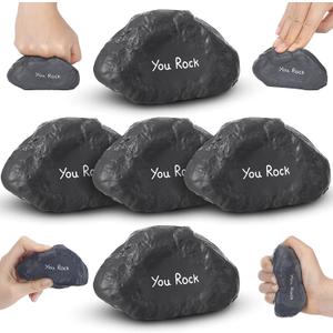 Gemscream Funny Inspirational Stress Balls for Adults Motivational Stress Reliever Squeezable Mini Foam Balls Appreciation Gifts for Employee Coworker Staff Teacher Nurse(5 Pcs,Stone)