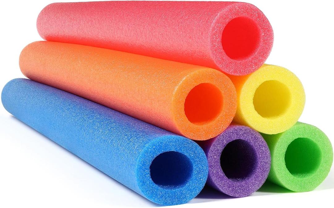Hanaive 6 Pack Jumbo Pool Noodles Foam Swim 41inch x 4.1 Inch Hollow Swimming Pool Noodle Bulk Floats Heavy Duty for Swimming Floating Craft Projects Decorations(41 Inch,Colorful)