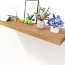 Solid Oak Floating Shelves - 36" Wide X 10" Deep Wall Shelf, Heavy Duty Floating Shelf with Invisible Brackets, Rustic Wood Shelves for Wall Decor - Natural Oak, 36 in W x 10 in D x 1.5 in H
