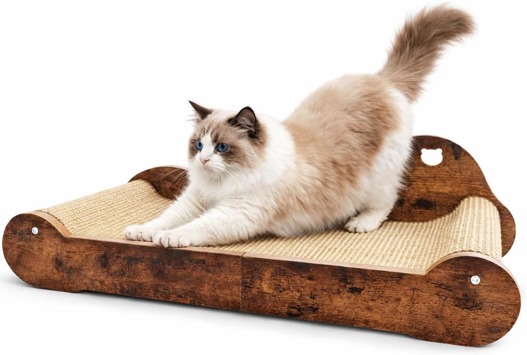Upgraded Sisal Cat Scratcher Bed28" Cozy Cat Couch Lounger for Indoor Cats, Long Heavy Duty Scratch Pad for Big Cats up to 40lbs, Modern Furniture Protector