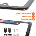 2 x Carbon Fiber License Plate Frames 2 Pack Aluminum Front & Rear Auto Car Tag Holder, with Mount Hardware, Screw Caps & Rattle Proof Pads(Carbon Pattern)
