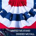 3X6FT American Pleated Fan Flag, USA Patriotic Flag Bunting Half Fan Banner 4th of july Decoration Indoor/Outdoor (Set of 4)