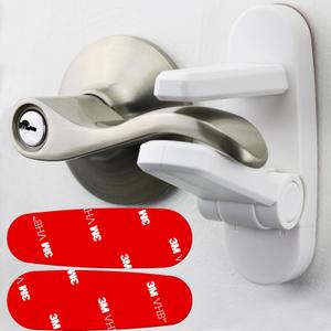 Wappa Baby Baby Proof Door Handle Lever (2-Pack) with 2 Extra Adhesives  Easy 1-Hand Operation for Adults. Durable ABS with 3M Adhesive Backing. Simple Install Locks