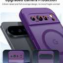 CANSHN Magnetic for Google Pixel 9 Pro Case(6.3 Inch), Upgraded [Full Camera Protection] [Compatible with Magsafe] [Translucent Matte] Shockproof Protective Phone Cover, Deep Purple
