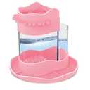 FLUMY Paint Brush Cleaner Rinse Cup, Washable Silicone Paint Brush Holder, Paint Water Dispenser, All-in-One Fine Art Paintbrush Cleaning Cup for Acrylic, Oil, Watercolor (Pink)