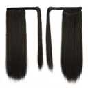 BARSDAR Straight Ponytail Extension - 18 Inch Long Straight Wrap Around Ponytail for Women Clip in Ponytail Hair Extensions Synthetic Brown Hair Pony Tails Hairpieces Daily - Dark Brown