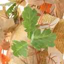 SUQ I OME Fall Maple Leaf with Pumpkin Garlands forHalloween Thanksgiving Day Party Art Decor