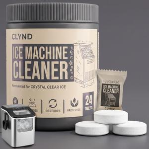 Nickel Safe Ice Machine Cleaner and Descaler 24-Pack Countertop Ice Maker Cleaner Tablets – No Residue, Unscented, Non-Corrosive Formula for Commercial, Nugget, and Home Machines