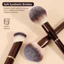 MAANGE Makeup Brushes 16Pcs Professional Foundation Powder Blush Contour Eyeshadows Double-End Makeup Brushes Set with Bag and Gift Box-CoffeeBrown