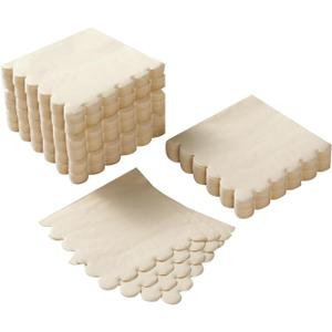 200 Pack Cocktail Napkin 2-Ply Scalloped Edged Dessert Napkins Folded 5 x 5 Inches Disposable Napkins for Dinner Wedding Birthday Party Bridal Anniversary Reception Event (Milky-White)