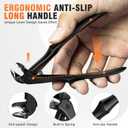DRMODE Toenail Clippers for Thick Toenails for Seniors, Upgraded Long Handled Angled Head Toe Nail Clippers for Men Thick Nails with Wide Opening, Large Finger Nail Clippers Adult with Catcher