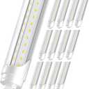 12-Pack 100W 15000LM 6000K T8 8FT LED Bulbs| 8 Foot led Bulb Rotate V Shaped Ballast Bypass| 8' Led Bulbs Replacement R17/F9612/C/H T8/T10/T12 T8 8FT LED Tube Lights