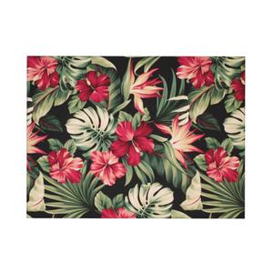 Red Flowers Dish Drying Mats for Kitchen Counter, Blossom Floral Large Mat Dishes Microfiber Diatom Mud Rack Drainer Pad Washable Absorbent Dry 18×24 Inch Coffee Bar Decor Coffee Station Accessories