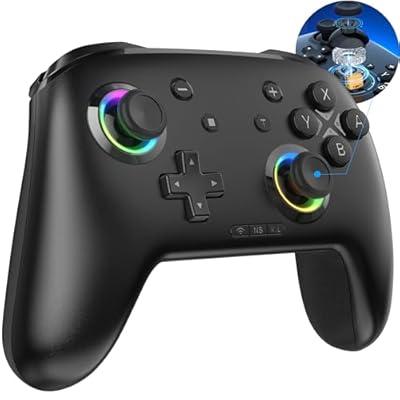 Enhanced Bluetooth Controller  Hall Effect Joysticks Wireless Game Controller  Work for Windows PC, Android Phone/TV, iPhone/iPad/Mac, Switch 2/Switch/Lite/OLED with Macro/Motors/6 Axis Gyro/Turbo