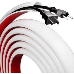 78" Silicone Cord Hider for 2-3 Cords,Flexible Side-Opening Self-Adhesive Cord Covers for Wires on Wall Mount TV,Easier Setup for Home Office Cable Management Wire Hider,1.1" W x 0.6" H,White