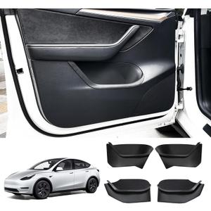 Door Side Storage Box 4PCS Compatible with Tesla Model Y 2021-2024 Replacement for Tesla Model Y Door Protector Interior Accessories Front and Rear Door Tray Organizer TPE Door Slot Tray Mats