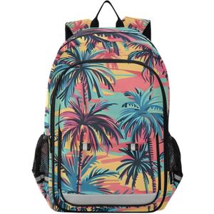 senya School Backpack Kids College Rucksack Travel Bookbag Fashion Back Pack Girls Boys Hawaiian Palm Colorful Style