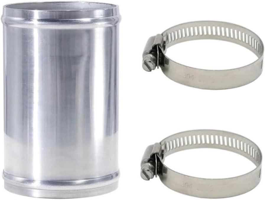 YSIL Intercooler Pipe Air Intake Tube OD 3"(76mm) Length 4.72"(120mm) Straight Aluminum Universal Hose Joiner Pipe Connector