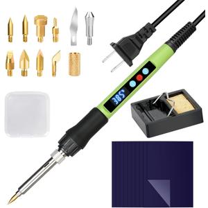 Wood Burning kit, 100W Professional WoodBurning Pen Tool, DIY Creative Tools with LED Display Adjust Temp Switch 180~500,Wood Burner for Embossing,Carving,Pyrography,Suitable for Beginners,Adults
