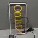Open Signs for Business Ultra Bright 16 Inch Plug In Electric Light Up Open Sign with ON/OFF Switch for Business Storefront Window Glass Door Shop Store Florists Bar Salon Cafes Pub (White/Yellow -Vertical)
