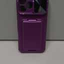 SSLOTSCASE for iPhone 17 Pro Max Case with Card Holder & Sliding Camera Lens Cover & Hidden Kickstand & Camera Stand & Wallet, Silicone Edge Durable Protective Case for iPhone 17 Pro Max, Dark Purple