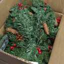 Timer 2 Pack Outdoor Christmas Tree Urn Filler 24 Inch Artificial Xmas Tree withPinecones Red Berries Tripod Stake Warm White & Colorful Lights Battery Operated 8 Mode Porch Decor Pathway Holiday Yard