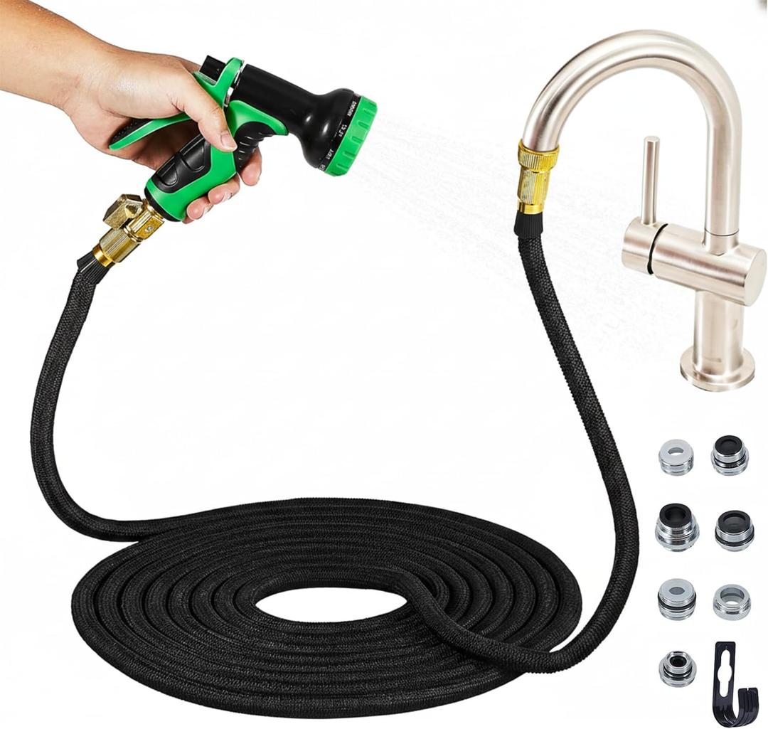 75 FT Sink Hose Attachment for Faucet Hose for Sink Faucet Used in Kitchens, Bathrooms, Watering Indoor Plants Pet Bathing, Durable, Easy to Install, Multi-Purpose Faucet Hose.