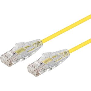 Monoprice Cat6 7ft Yellow Component Level Patch Cable UTP 28AWG 550MHz Pure Bare Copper Snagless RJ45 SlimRun Series Ethernet Cable
