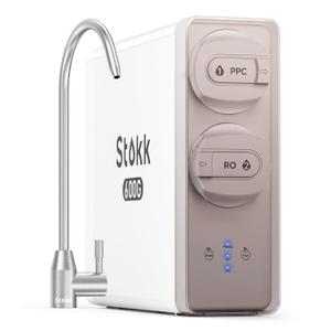 Stokk 8 Stage Reverse Osmosis Water Filter, 600 GPD Tankless Reverse Osmosis System, Under Sink RO Water Filtration System, Reduces PFAS TDS, 2:1 Pure to Drain, NSF/ANSI 58& 42, FCC Listed, S1 Pro (White)