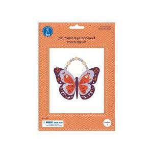 Paint & Layed Butterfly Wood Stitch DIY Kit, 1 ct