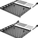 Tecmojo 1U Rack Shelf, 14 inch Depth, Anti-Slip Stops, Server & Network Shelf for 19 in Equipments, 110lbs Vented Capacity, No Lip (2 Pack)
