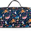 Sea Animal Pencil Case, Underwater Marine Wildlife Animal Pencil Box for Kids Sea Pen Bag, Large Capacity Ocean Pen Pouch with Zipper Compartments for School Office (9.6 x 4.6 x 2.4in)