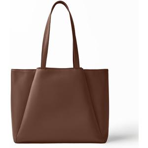 Work Tote Bags for Women 15.6 Inch Laptop with Zip Compartments Dark Brown