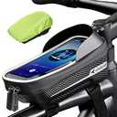 whale fall Hard Casing Bike Bag, Bike Accessories for Adult Bikes, Gifts for Men, Mens Gifts for Birthday,Bicycle Enthusiasts,Sturdy/Lighter/Waterproof, 4” - 6.9” Cellphone, Black-Reflective Strip