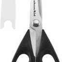 KitchenAid All Purpose Kitchen Shears with Protective Sheath Durable Stainless Steel Scissors, Dishwasher Safe, Soft Grip Comfort Handle, 8.72 Inch, Black (1 Pack)