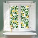 SOMWISE Frosted Glass Window Privacy Film with Tools, Heat Blocking, Anti-UV, Anti-Glare, Static Cling, Decor for Home Bathroom Door, Renter Friendly, Removable, Reusable, Yellow 23.5Inchx78.5Inch