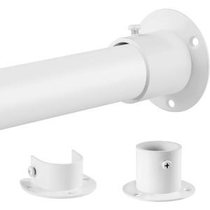 1.3 Inch Diameter Closet Rods for Hanging Clothes, Metal Heavy Duty Closet Rod 17-28 Inch Adjustable, White Closet Bar for Hanging Clothes, Suitable for Closet, Wardrobes, Bathroom, Windows