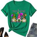 Mardi Gr Gnome Shirt for Women – Fat Tuesday Tee Tops New Orleans Party Short Sleeve, Medium