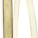 Reliant Ribbon Mesh Metallic 2 Wired Edge Ribbon, 3/8 Inch X 50 Yards, Gold