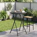 2 Pack Cocktail Table, 32 Inch Folding Table, High Top Round Tables, Black