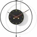 SHISEDECO Classical Large Pendulum Wall Clock, Decorative and Metal Frame, with Glass Face, Modern Silent Design, Battery Operated Clocks for Living Room, Kitchen, Bedroom, Office (Black/20)