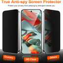 2 Pack for Google Pixel 9 Pro XL Privacy Screen Protector + 2 Pack Camera Lens Protector, Support Fingerprint Unlock, Anti-Spy, 3D Curved 9H Tempered Glass Film, Scratch Resistant, Bubble Proof