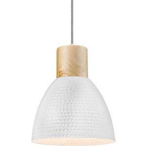 ELYONA Hammered Pendant Lights for Kitchen Island, Solid Wood Hanging Light Fixtures, Industrial Metal Pendant Light Fixtures for Bar, Dining Room, Bedroom, Office, Modern White,Small (White - 1 Pack)