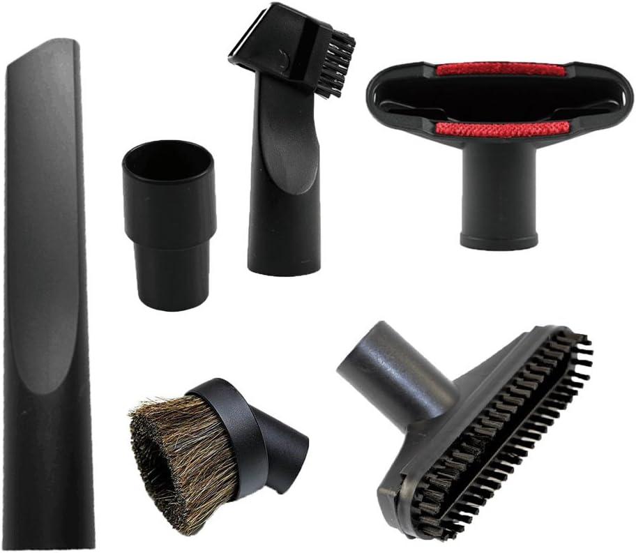Vacuum Attachments Accessories Cleaning Kit Brush Nozzle Crevice Tool for 1 1/4 inch & 1 3/8 inch Standard Hose 6pcs
