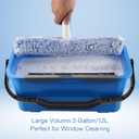 Mitclear Professional Window Cleaning Kit, Include Compact Cleaning Bucket 3 Gallon, Silicone Squeegee, Microfiber Scrubber, Cloth, All-in-one Window Cleaning Supplies, Commercial & Household Use