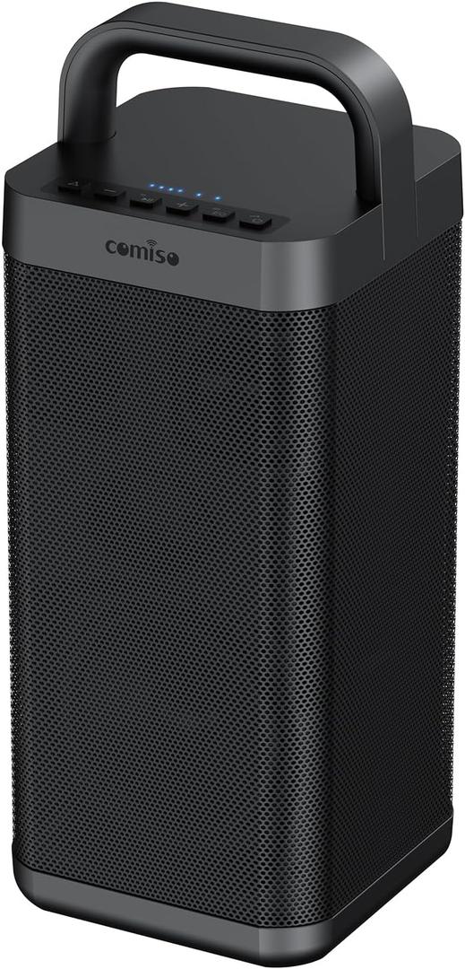 COMISO Portable Bluetooth Speaker with Deep Bass,150W Peak, IPX6 Waterproof Outdoor Speaker with 12H Playtime,Power Bank Function, Party Speaker with USB/AUX/Mic Inputs, Speakers for Home,Beach&Travel