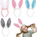 CCINEE 12pcs Easter Bunny Ears Headbands, Plush Rabbit Ear Hairbands for Kid's Easter Treat Gifts Birthday Holiday Costume Party Favors