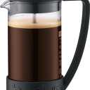 Bodum 12oz Brazil French Press Coffee Maker, High-Heat Borosilicate Glass, Black - Made in Portugal