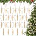 Liliful 90 pcs Christmas Tree Ornaments Wood Bead Hanging Decorations Boho Farmhouse Hanging Beads Natural Wooden Decorations for Christmas Tree Fireplace Garland(Round Style)